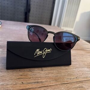 Maui Jim Black Cat-Eye Sunglasses with Purple-Tinted Lenses